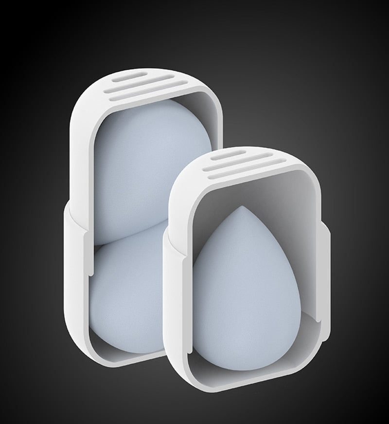 Makeup Sponge Storage Case Multi-hole Moisture-proof Beauty Sponge Holder Cosmetic Container