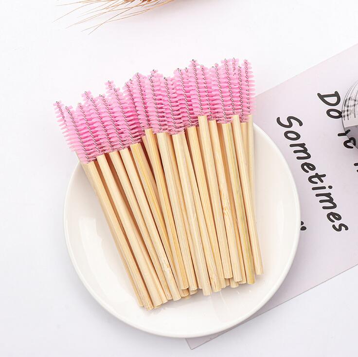 50Pcs Bamboo Handle Eyelash Brush Makeup Extension Mascara Applicator Makeup Tool
