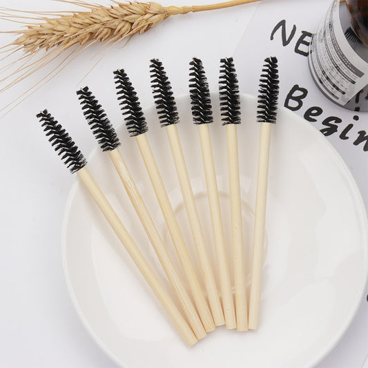 50Pcs Bamboo Handle Eyelash Brush Makeup Extension Mascara Applicator Makeup Tool